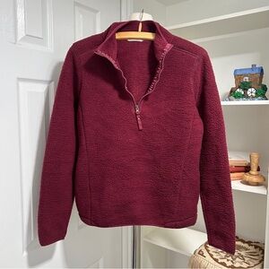 Burgundy Half-Zip Fleece Pullover